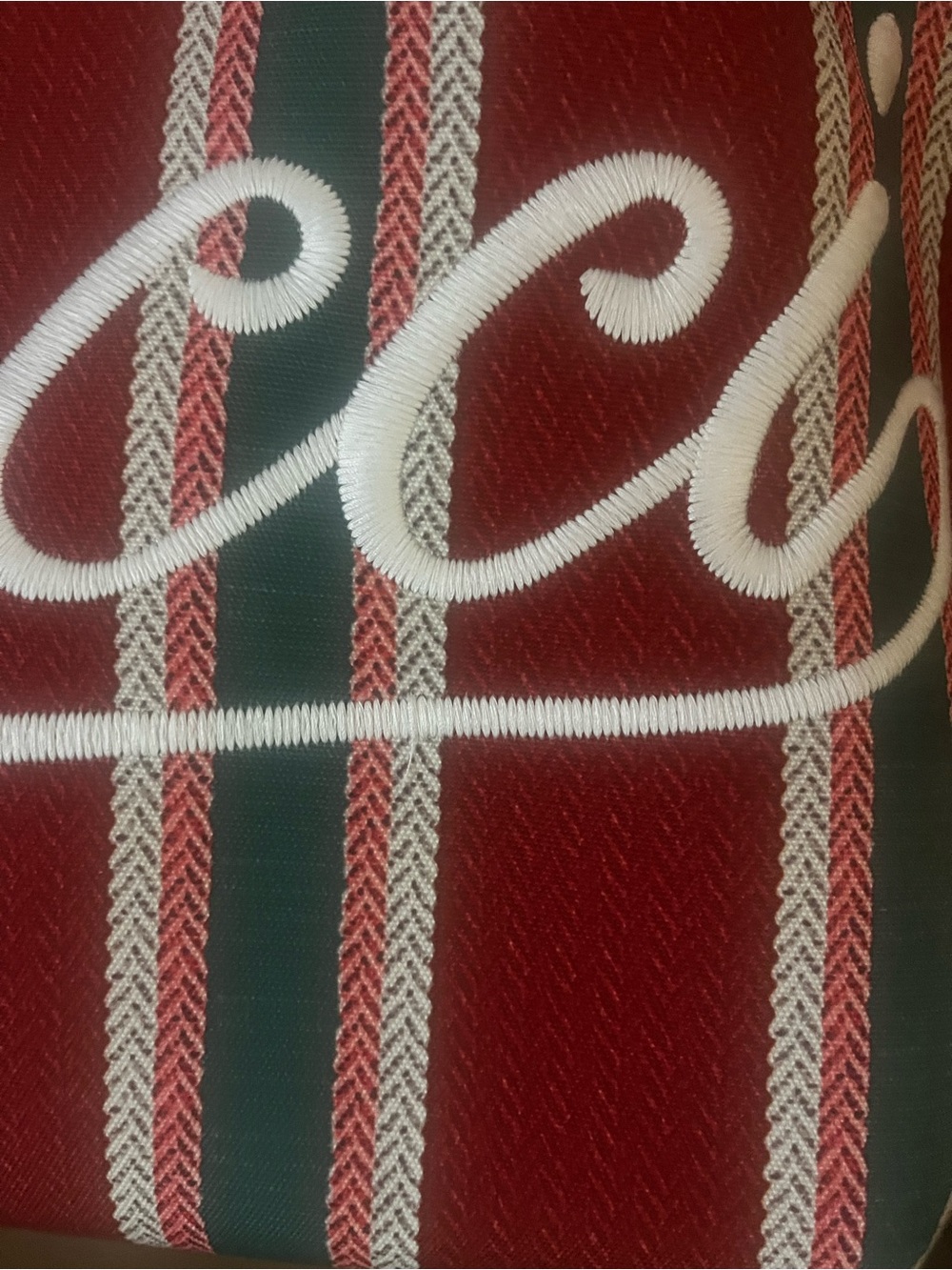 Huge Gucci style beach bag Red White and Green Striped Canvas Tote - Picture 6 of 10